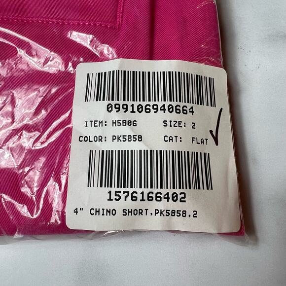 J.CREW 4" Stretch Chino Shorts Pink Cotton Blend Pockets High Rise Zip Sz 2 NEW - Picture 3 of 4